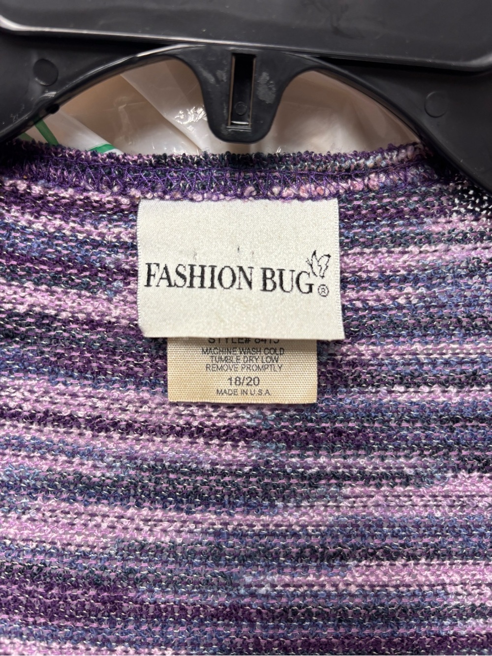 Fashion Bug Purple and Lavender Striped Knit Top - Picture 6 of 6